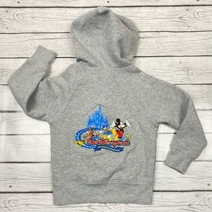 ♣️Walt Disney ♣️World Embroidered Mickey, Minnie, & Gang Zip Up Hoody XS Size 5